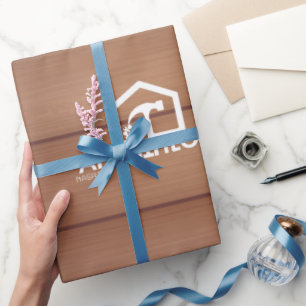 Modern Construction Handyman Carpenter Tools Wood Wrapping Paper