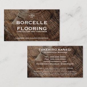 Modern Construction Handyman Carpenter Woodworking Business Card