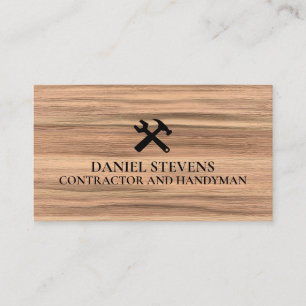 Modern Construction Handyman Contractor Renovation Business Card