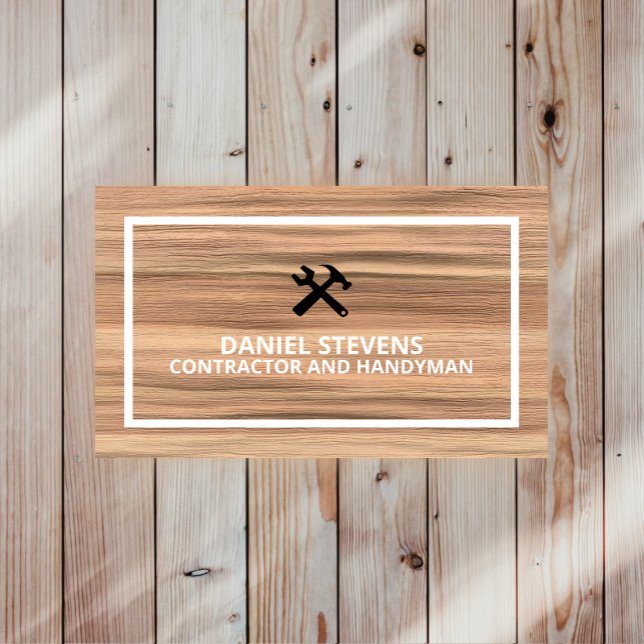 Modern Construction Handyman Contractor Renovation Business Card (Creator Uploaded)