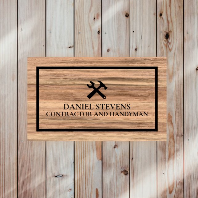 Modern Construction Handyman Contractor Renovation Business Card (Creator Uploaded)
