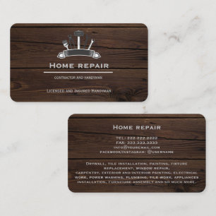 Modern Construction Handyman home repair Tools  Business Card