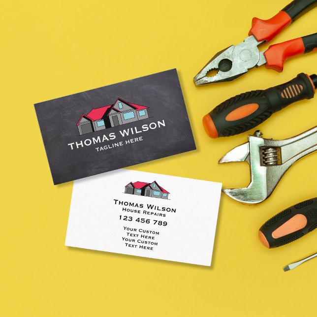 Modern Construction Repair Handyman Carpenter Business Card (Creator Uploaded)