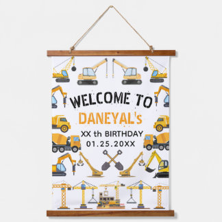 Modern Construction Simple Kid's Birthday Hanging Tapestry