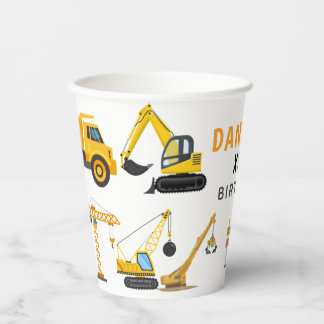 Modern Construction Simple Kid's Birthday Paper Cups