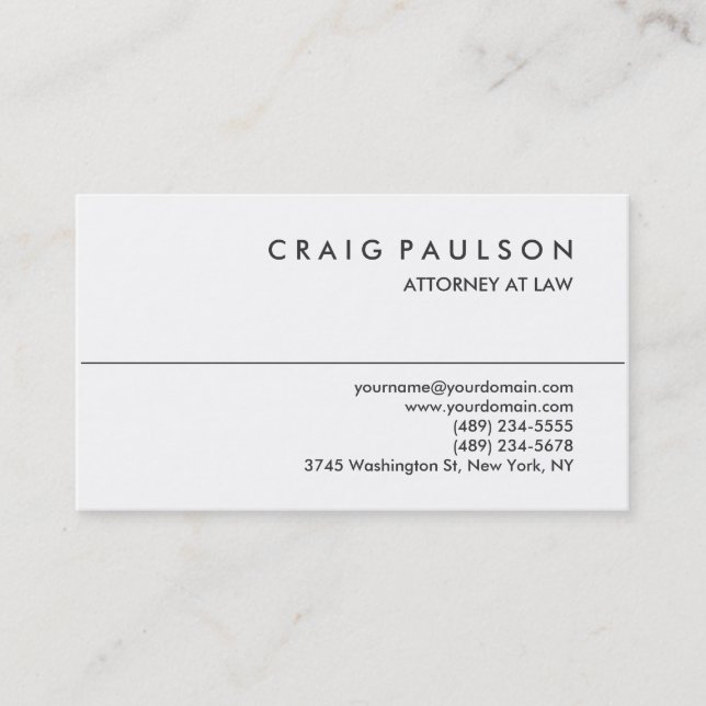 Modern Consultant Attorney Business Card (Front)