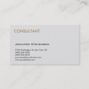 Modern Consultant Grey Professional Business Card