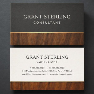 Modern Consultant Wood Professional Business Card