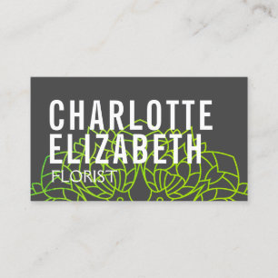 Modern Contemporary Abstract Flower Florist Business Card