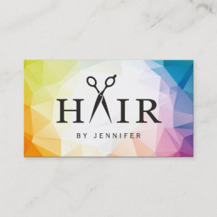 Modern Contemporary Abstract Hair Stylist Salon Business Card