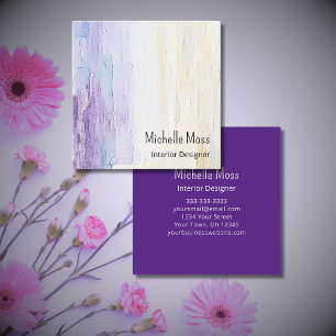 Modern Contemporary Abstract Interior Designer Square Business Card
