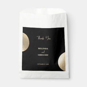 Modern Contemporary Black & Gold Abstract Wedding Favour Bags