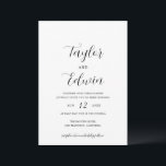 Modern Contemporary Black White Elegant Wedding Invitation<br><div class="desc">Contemporary black and white wedding invitations featuring a simple and minimalist layout with your names in an elegant calligraphy script and your wedding details below in a modern format.</div>