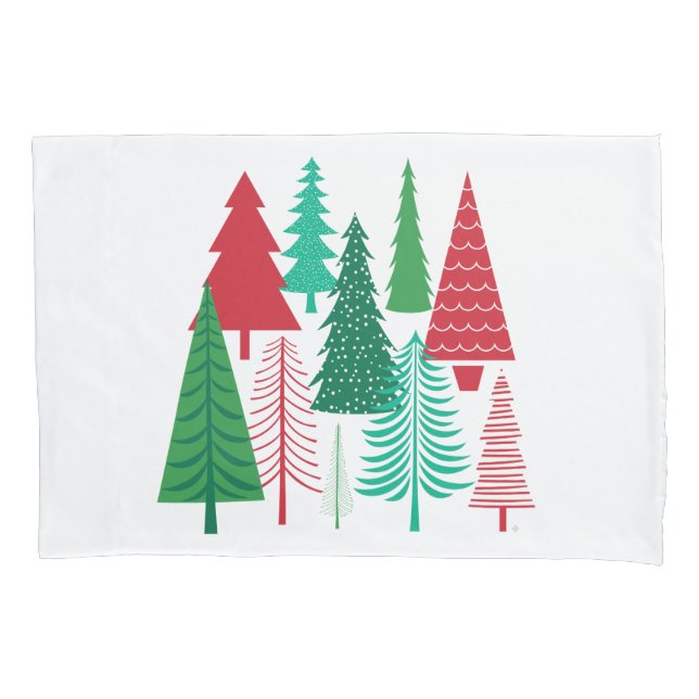 modern contemporary Christmas trees Pillowcase (Front)