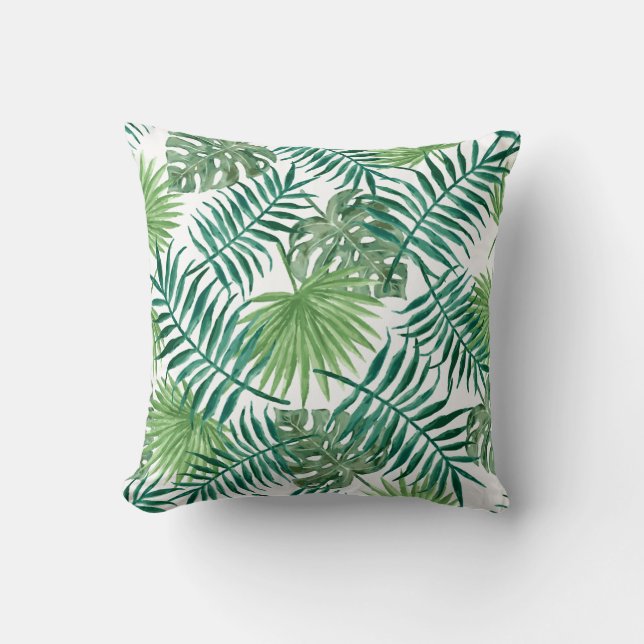 Modern Contemporary Fern Leaf Pattern Cushion (Front)
