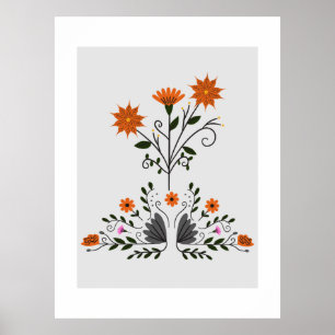 Modern Contemporary  Floral Poster