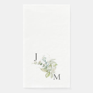 Modern & Contemporary Foliage Monogram  Paper Gues Napkin
