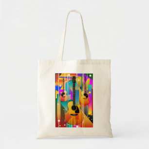 Modern Contemporary Geometric Guitar Tote Bag