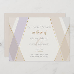 Modern Contemporary Geometric Mushroom Violet Invitation