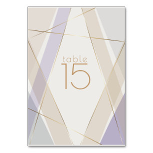 Modern Contemporary Geometric Mushroom Violet Table Number