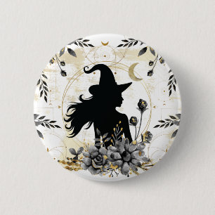 Modern contemporary Halloween witch 3 6 Cm Round Badge