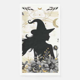 Modern contemporary Halloween witch 3 Napkin