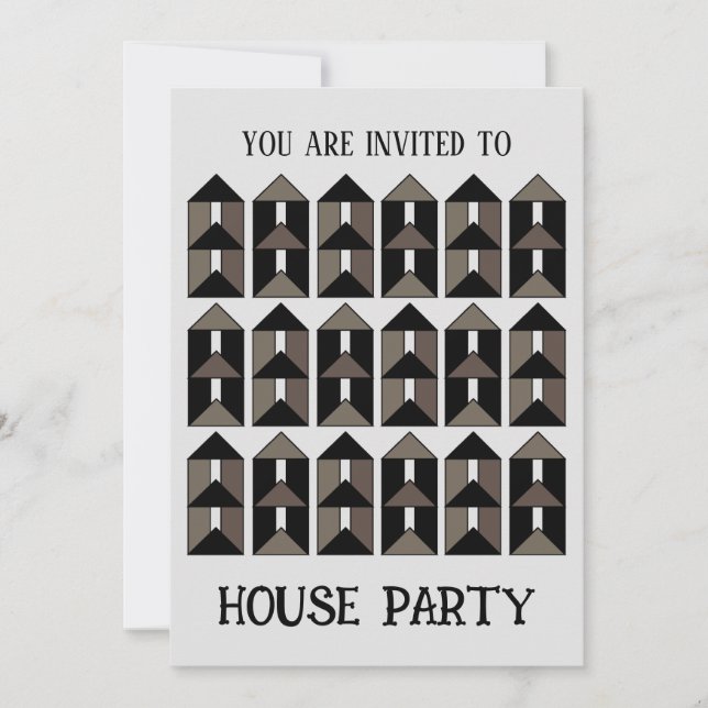 Modern Contemporary House Party Invitation (Front)