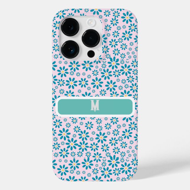 Modern Contemporary Initial Daisy Flower Case-Mate iPhone Case (Back)
