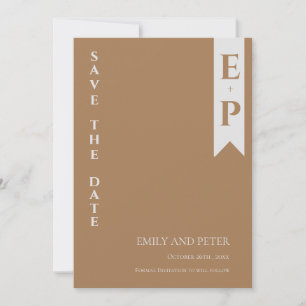 Modern Contemporary Minimalist Monogram Wedding Save The Date