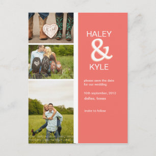 Modern Contemporary Save the Date Photo Postcard