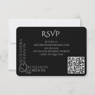 Modern Contemporary Typograpy Urban Black RSVP Card