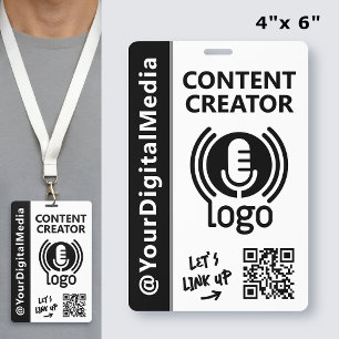 Modern Content Creator Networking ID Black Pass Badge