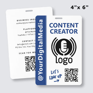 Modern Content Creator Networking ID Navy Pass Badge