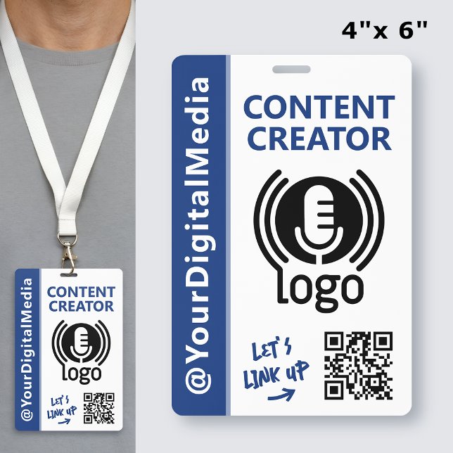 Modern Content Creator Networking ID Navy Pass Badge (Creator Uploaded)