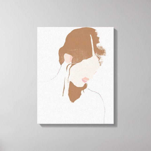 Modern Contour Portrait Canvas Print (Front)