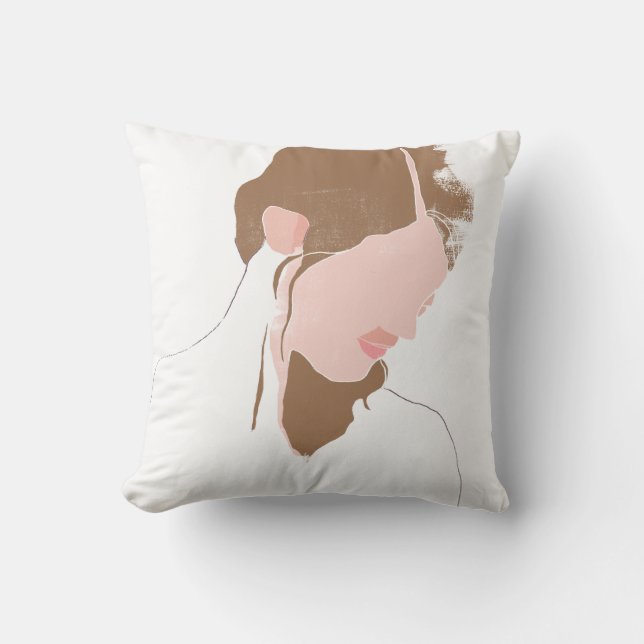 Modern Contour Portrait Cushion (Front)