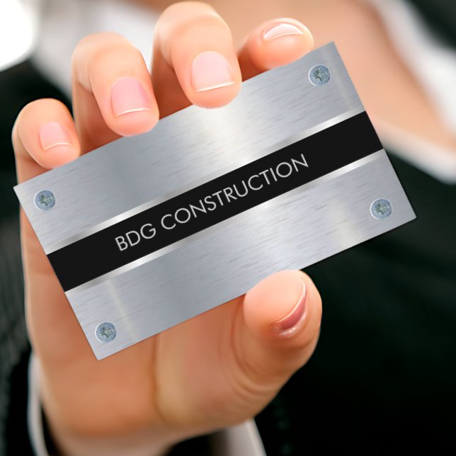 Modern Contractor Business Card with Custom Logo (Modern Contractor Business Card)