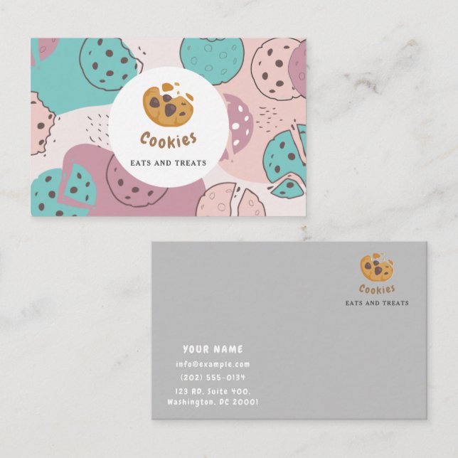 Modern Cookie Business for Bakery or Pastry Shop Business Card (Front/Back)