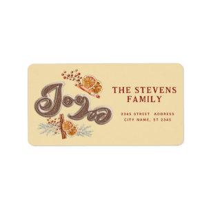 Modern cookie script joy cinnamon orange label