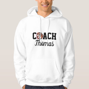 Modern Cool Basketball Coach Ball Graffiti & Name Hoodie