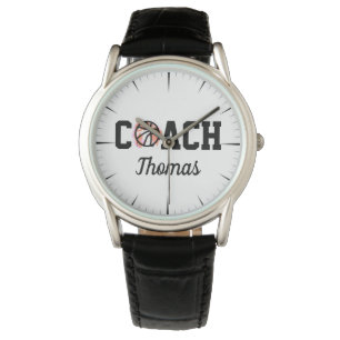 Modern Cool Basketball Coach Ball Graffiti & Name Watch