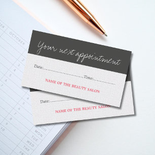 Modern Cool Beauty Salon Appointment Card