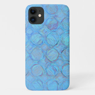 Modern Cool Blue Circles Abstract Geometric Case-Mate iPhone Case