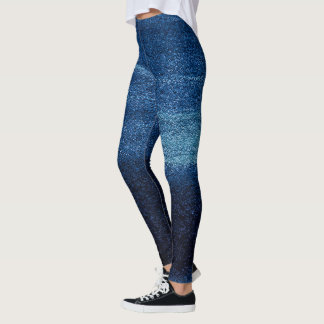Modern cool blue jeans | Dream Abstract  Leggings