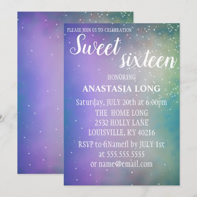 Modern,  Cool Blue Sparkly Save The Date (Front/Back)