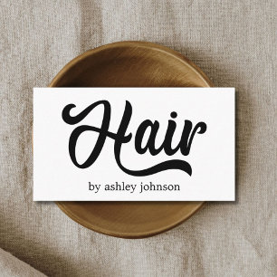 Modern Cool Bold Black White Hair Salon Business Card