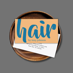 Modern Cool Bold Blue Orange Hair Business Card