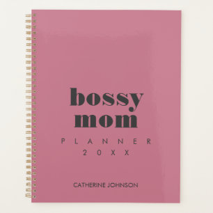 Modern Cool Bossy Mum Blush Pink Personalised Planner