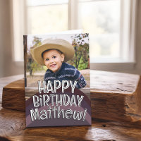 Modern Cool Custom Photo Birthday Greeting