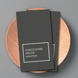 Modern Cool Dark Grey White Consultant Business Card